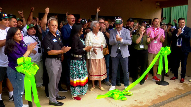 APRIL 20, 2024 - A ribbon-cutting ceremony is held outside the Great Smoky Cannabis Dispensary in Cherokee, North Carolina, for its grand opening. (Photo: WLOS Staff)