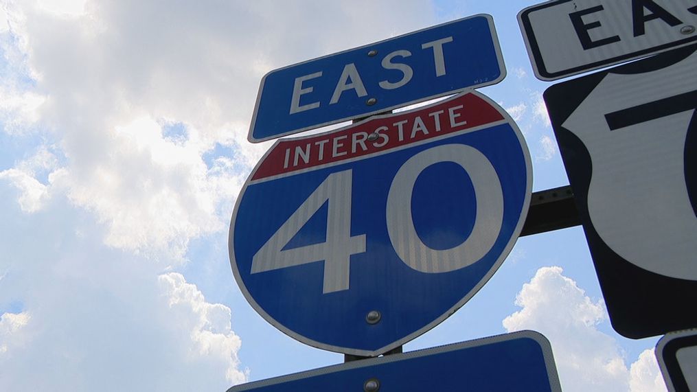 FILE - Interstate 40 sign (Photo credit: WLOS staff)